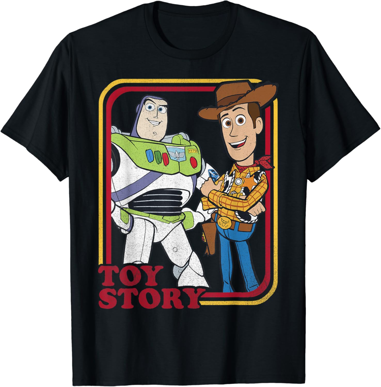 Disney Pixar Toy Story 4 Woody And Buzz Vintage Portrait T-Shirt